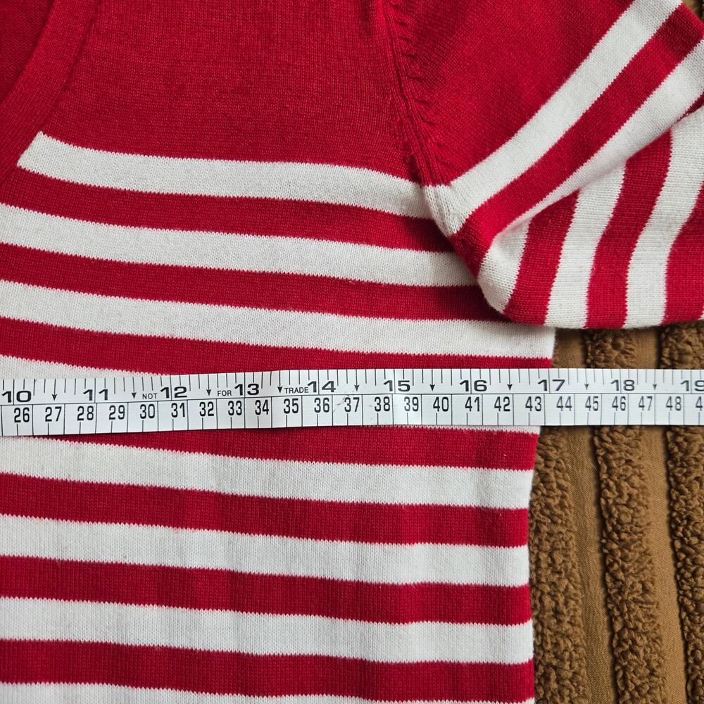 Lauren Ralph Lauren Womens Preppy Nautical Cassic Striped Sweater S Red White - Picture 8 of 9